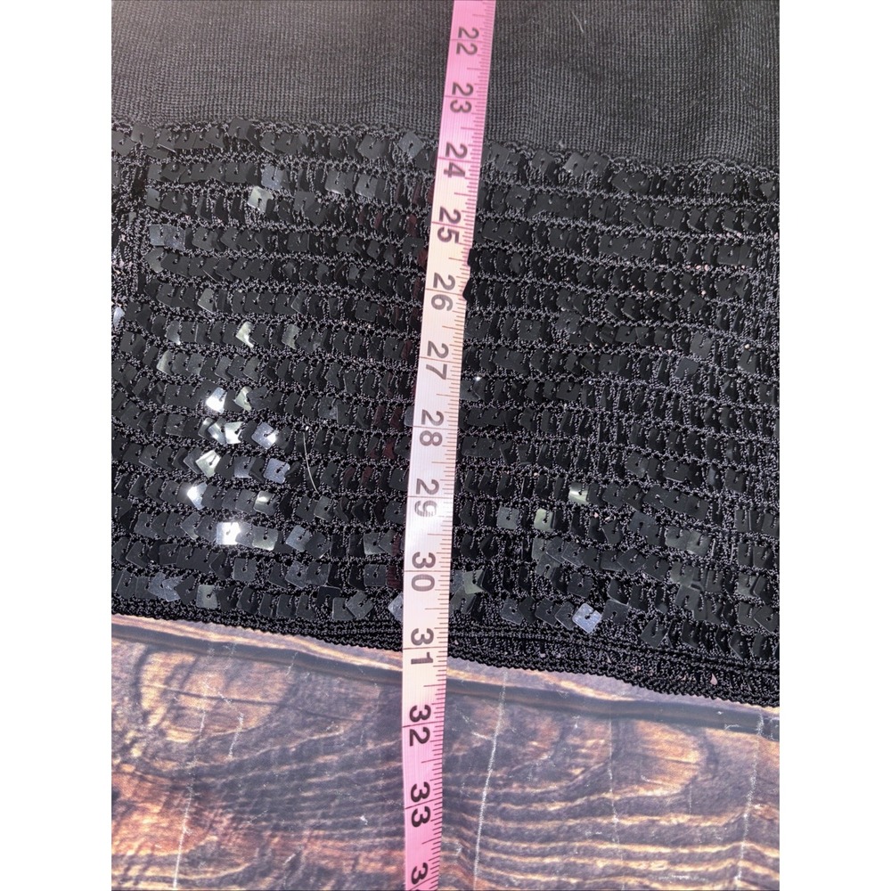 Persona by Marina Rinaldi Vintage 90s Sweater Size M  Sequin Hem Black Italy - Picture 5 of 7